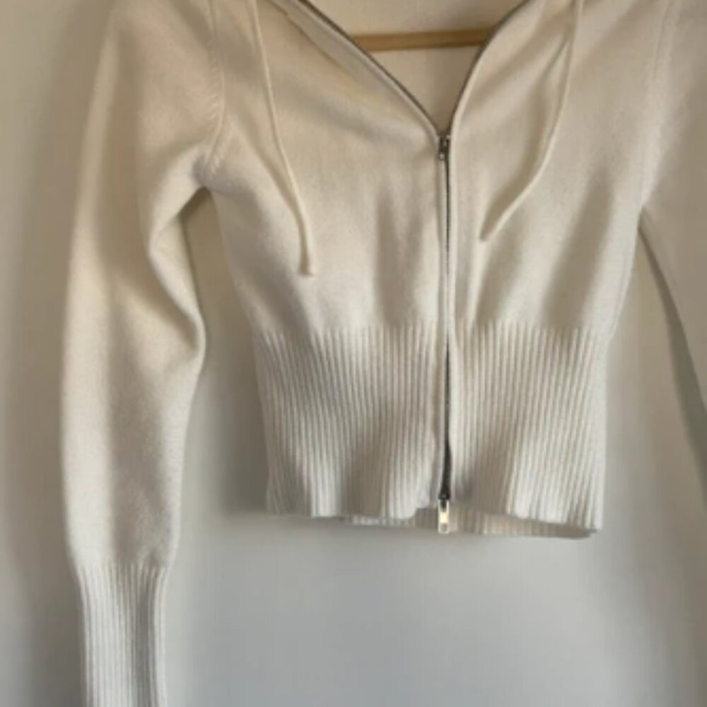 White/off white zip up hoodie